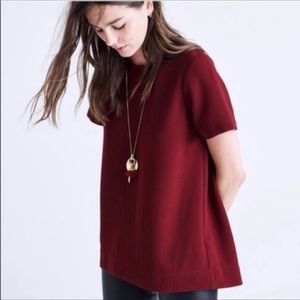 Madewell tailored tee burgundy large